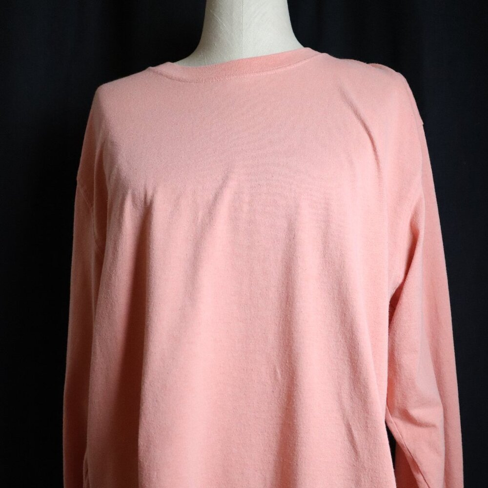 Carhartt Womens Medium Orange Loose Fit Long Sleeve Tee Shirt Sleeve Logo